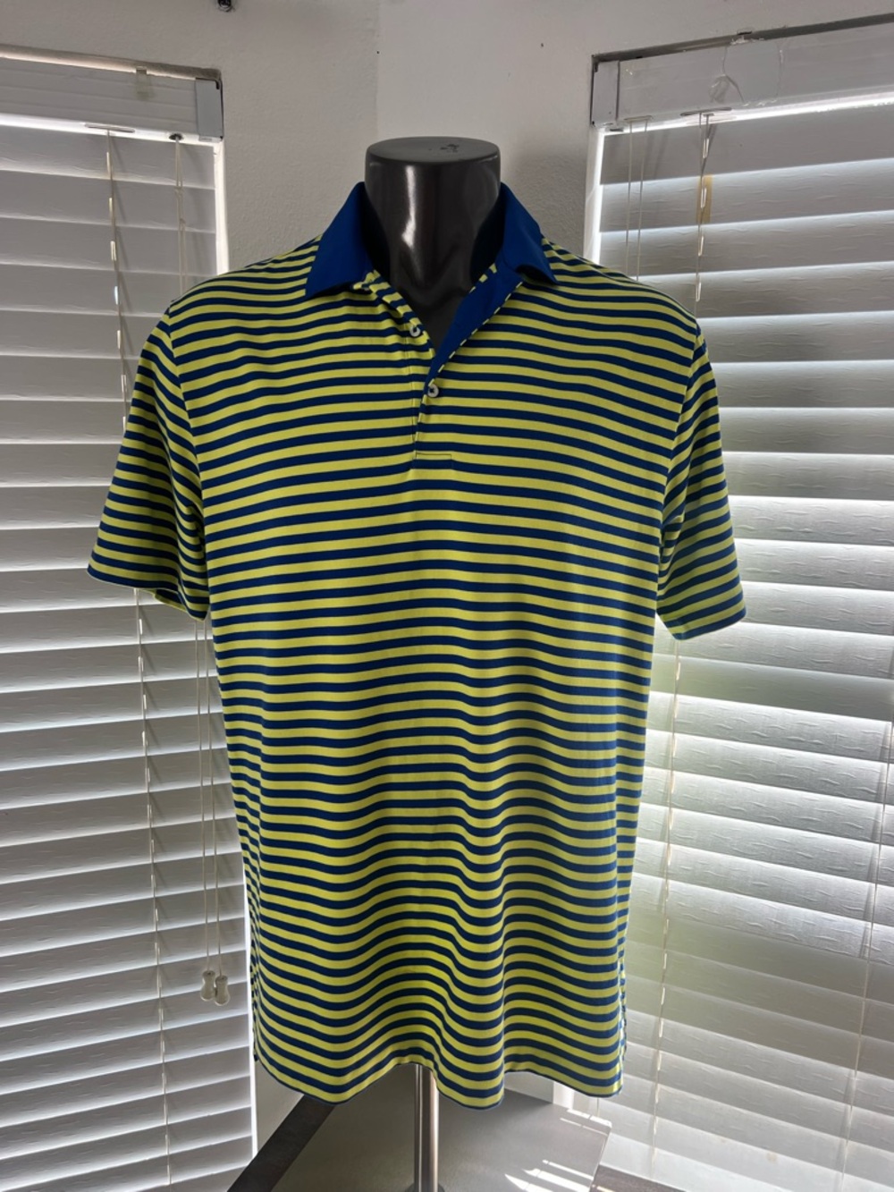 Polo Golf Ralph Lauren Performance Striped Polo Shirt Men’s Large Yellow Blue